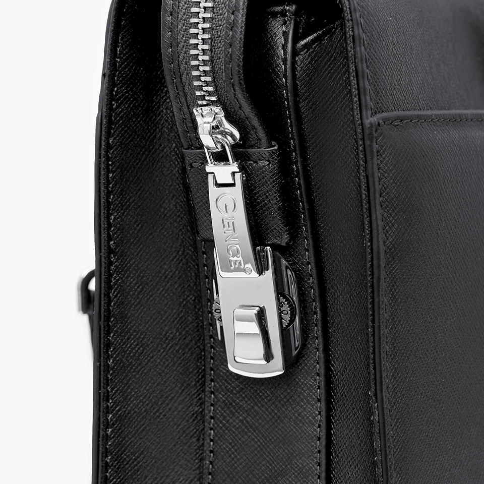 Cặp Da Nam Túi Xách Công Sở GENCE CTS21 Da Bò Khóa Số Cao Cấp Màu Đen