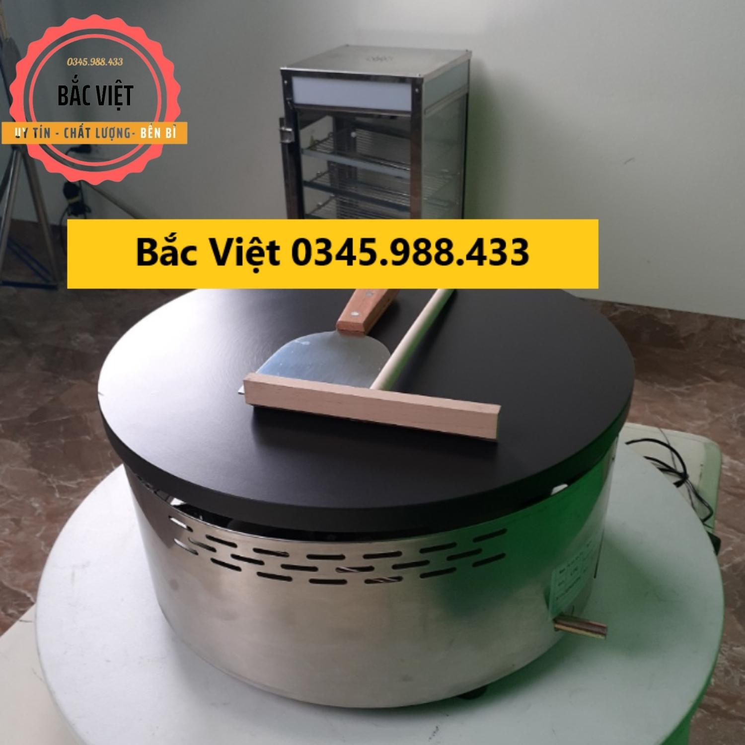 Máy làm bánh crepe mặt tròn thân tròn dùng gas , mặt tráng đường kính 40cm