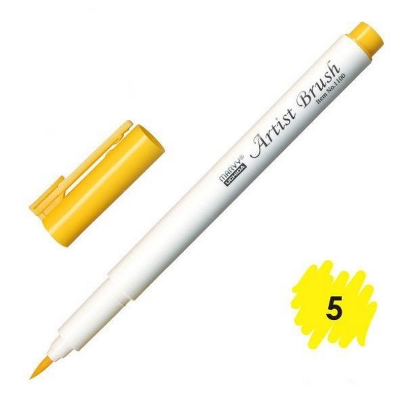 Bút lông đầu cọ viết calligraphy Marvy Artist Brush 1100 - Yellow (5)