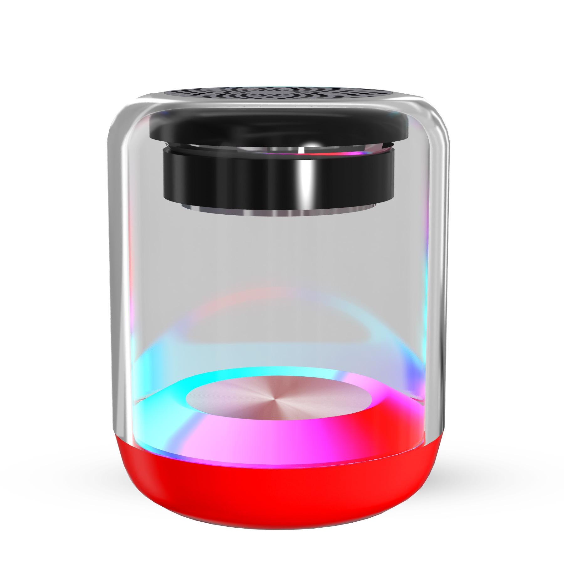 Điện Thoại Di Động Loa Bluetooth Chất Lượng Cao Đèn Nhiều Màu Sắc Không Dây Nhỏ Hộp Âm Thanh Loa Siêu Trầm Di Động Nhà Tác Động Mini Tặng Color: Red
