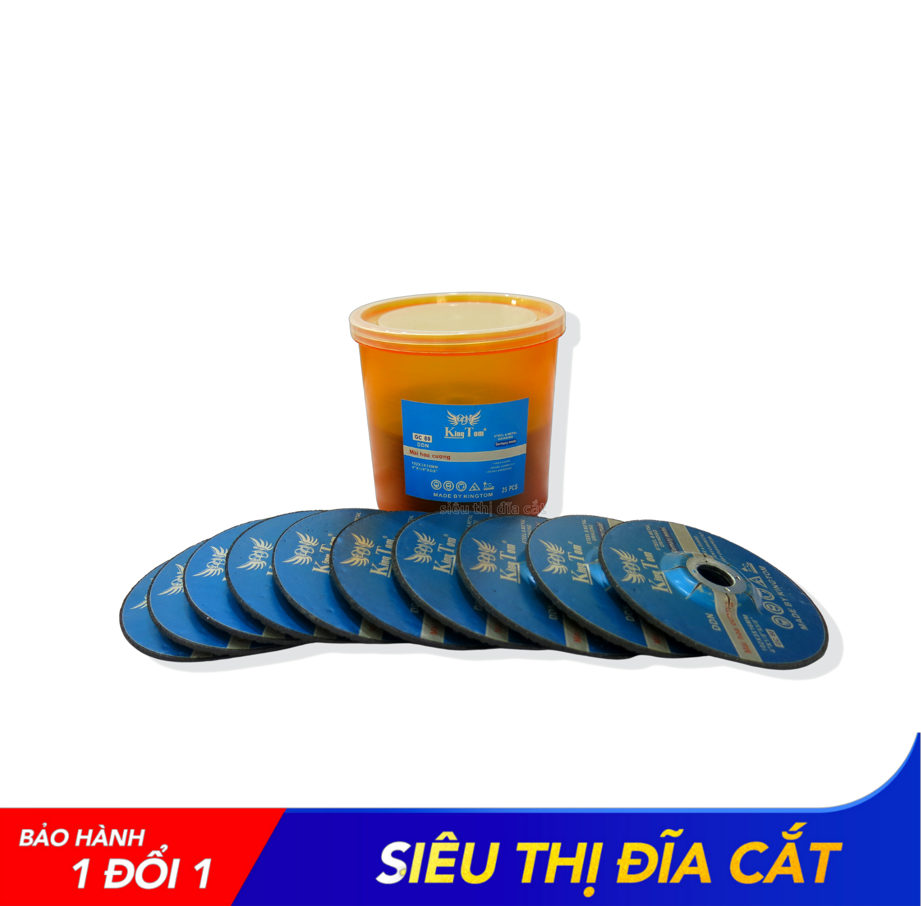 Phíp Mài Hoa Cương KingTom - Số 80 - Lẻ 10 Viên - Mài Sắc Bén - Êm Tay