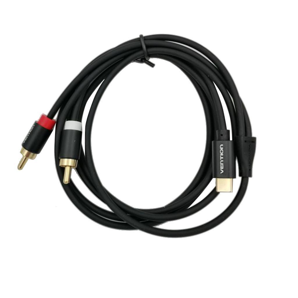 2x USB Type-C to Dual RCA Audio Cable Male to Male Aux Stereo Adapter 50CM