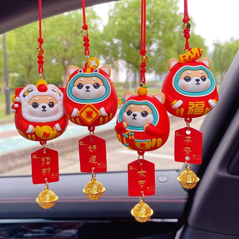 Dây treo trang trí gương chiếu hậu hoạt hình tài lộc may mắn