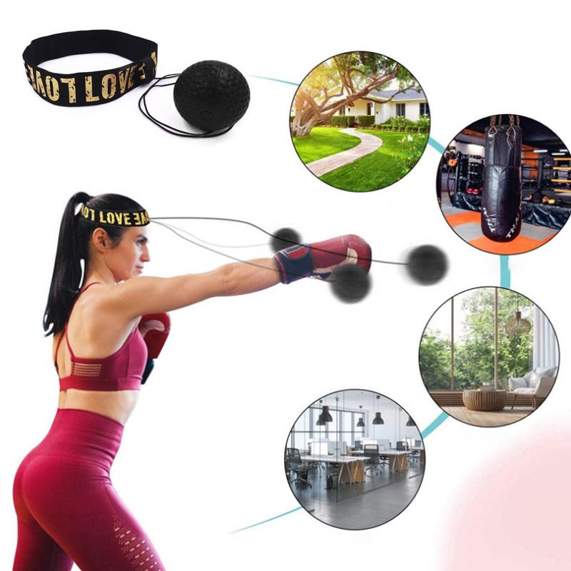 Đầu đấm bốc bóng đào huấn anh ấy Boxing Ball Phản ứng bóng đàn hồi Bóng treo trẻ em Người lớn Hộ gia đình Huấn luyện Boxing Ball Màu sắc: Đen: Đen