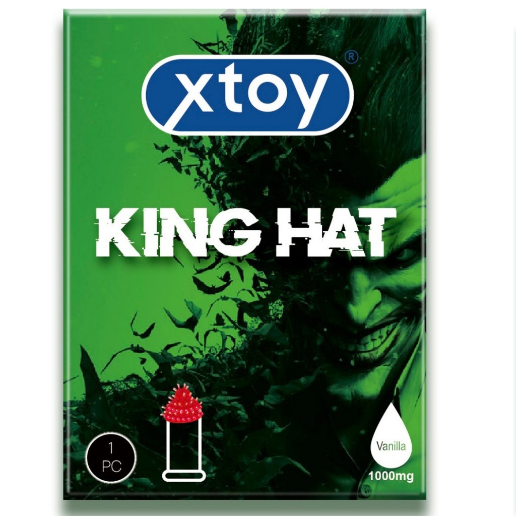 Bao cao su gai XTOY KING HAT gai lớn, tăng khoái cảm, nhiều gel, hương vani - hộp 1 chiếc