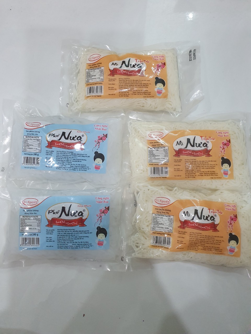 Combo 2 Gói Phở Nưa 3 Gói Mì Nưa Vị Nguyên 240Gram