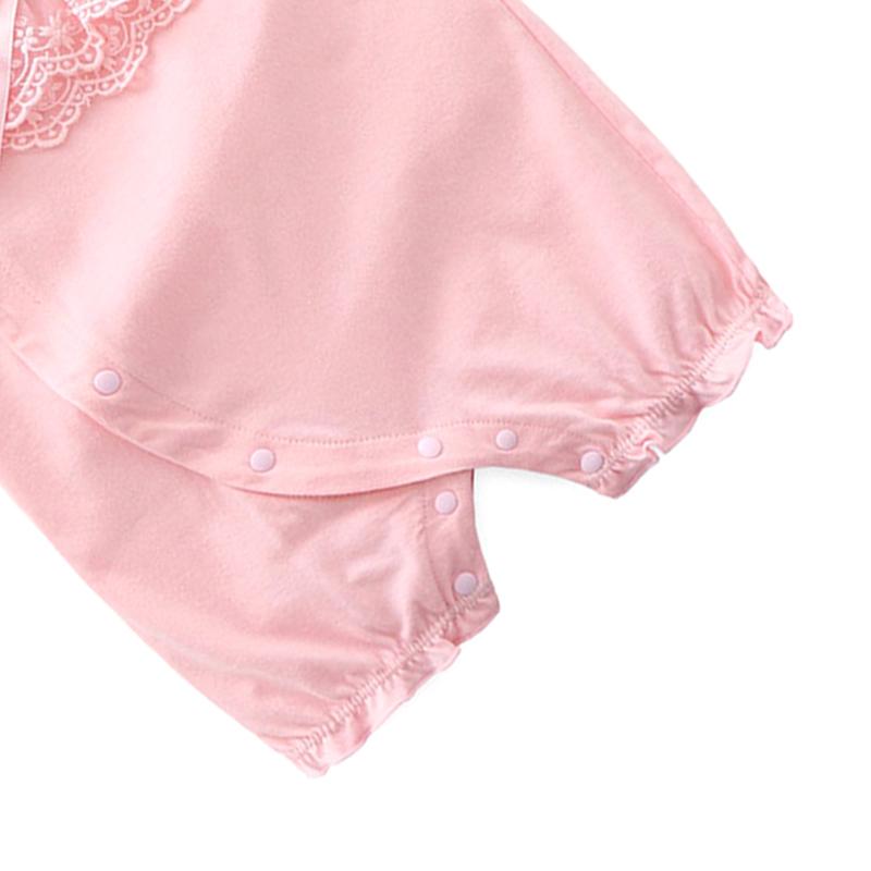 Áo Liền Quần Tay Ngắn Cho Bé Gái Sơ Sinh Từ 0-6 Tháng Tuổi