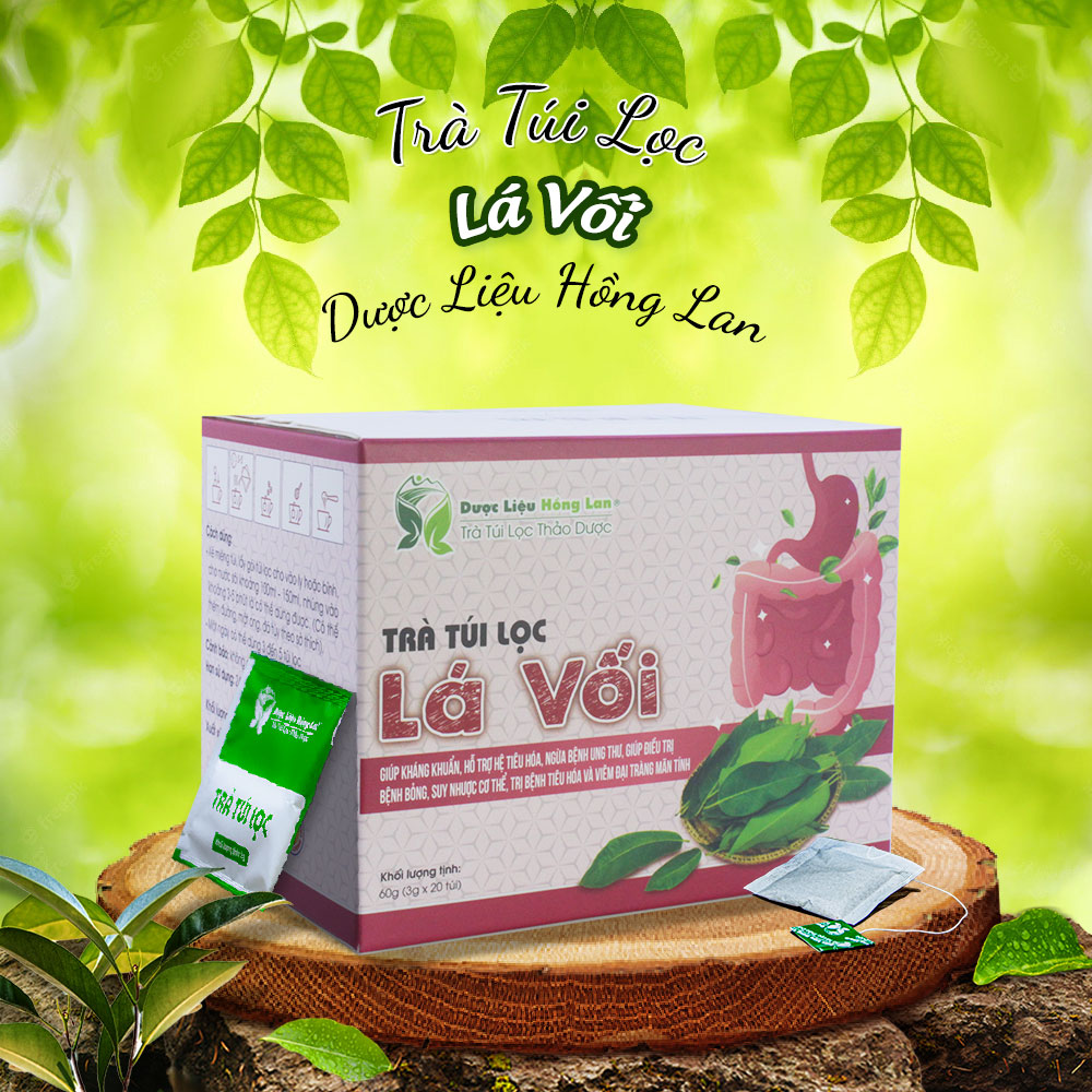 Trà Lá Vối túi lọc hộp 60g Cty Dược Liệu Hồng Lan - Giúp kháng khuẩn, hỗ trợ hệ tiêu hóa, ngừa bệnh ung thư, trị bệnh tiêu hóa và viêm đại tràng mãn tính,...