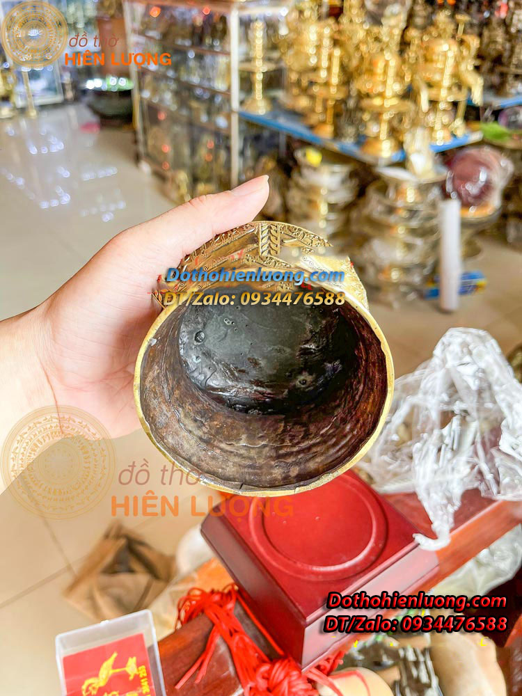 Quả Trống Đồng Đông Sơn Đế Gỗ Đường Kính 10cm Đẹp - Quà Tặng Và Vật Phẩm Trang Trí Để Bàn - Đồ Thờ Hiên Lượng