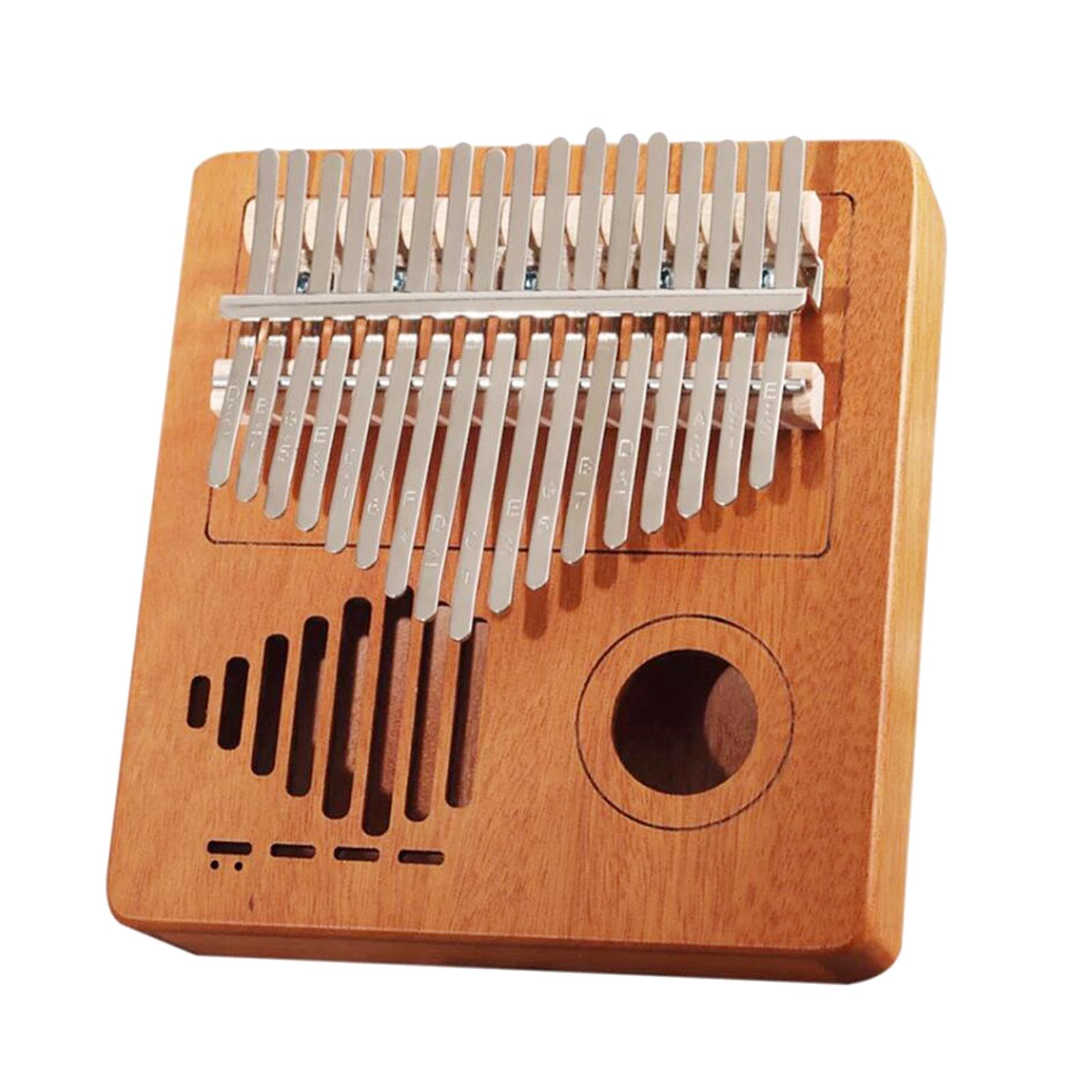Kalimba 17 Key Thumb Piano Wooden Musical Instrument w/ Bag Tuner Hammer