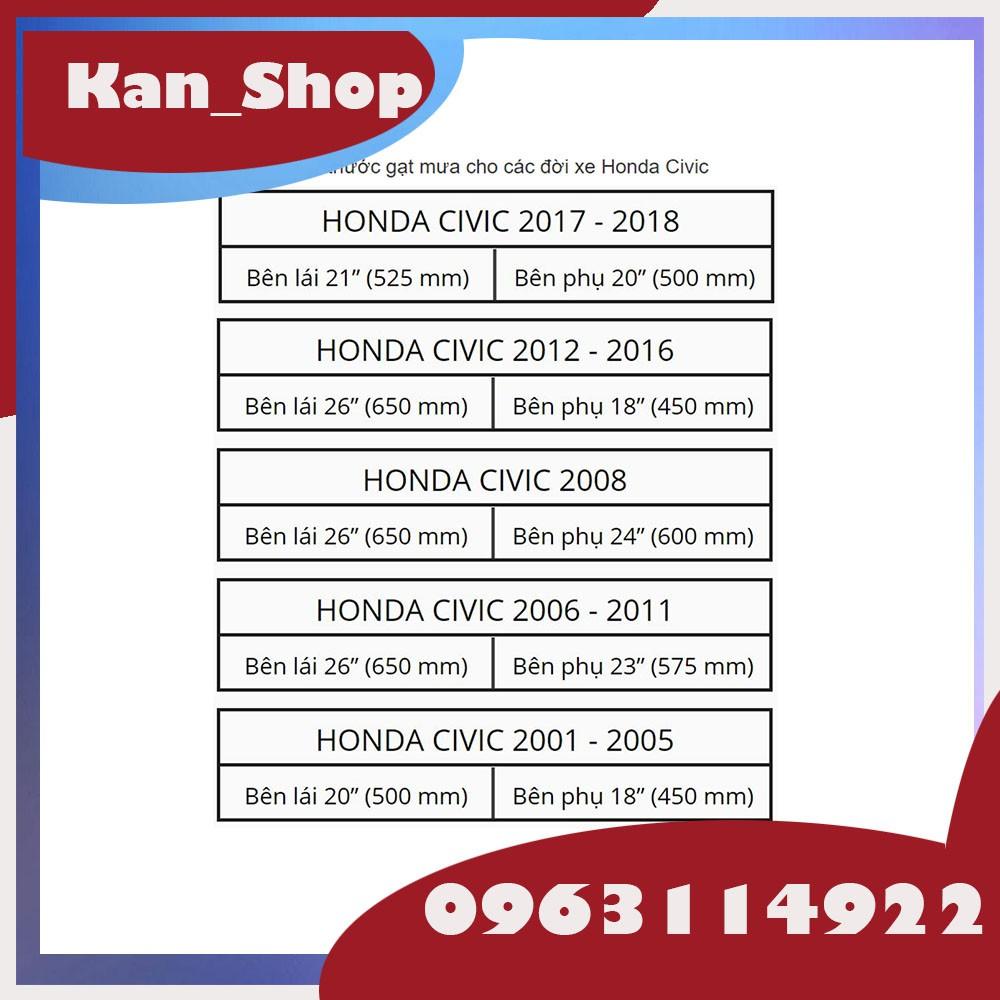 Gạt Mưa Silicone Dành Cho Xe Honda Civic