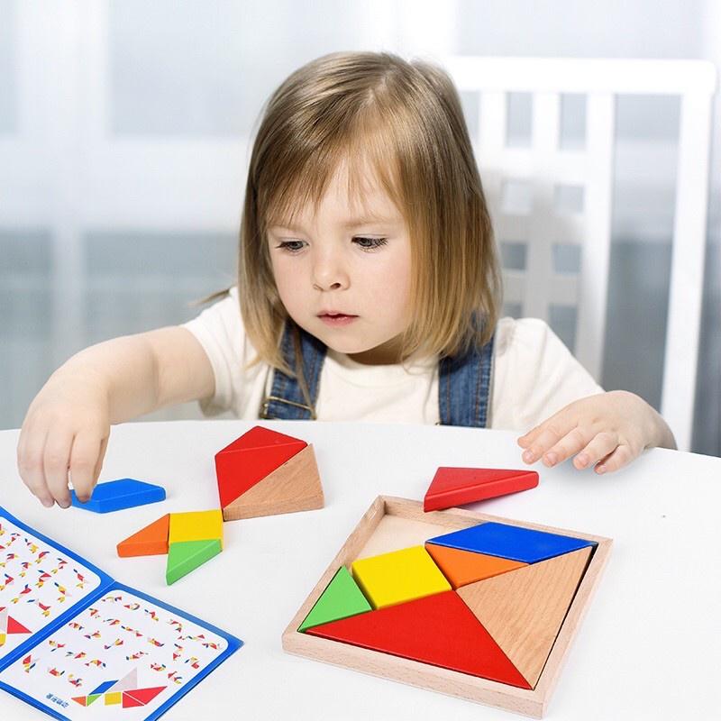 Đồ chơi ghép hình tangram đôi 7 miếng winwintoys - phát triển tư duy - kèm sách hương dẫn