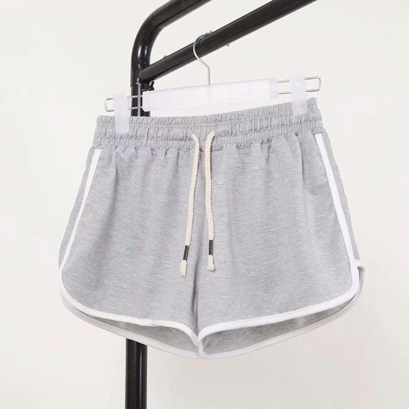 Quần cộc, quần short nữ Xám và Đen đơn giản chất nỉ da cá siêu mát