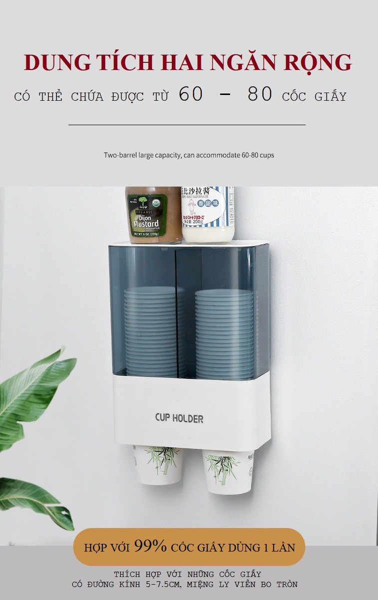 Giá đựng ly giấy loại 1 ngăn tiện dụng