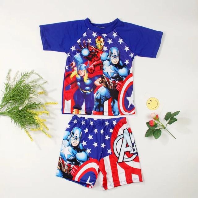 Đồ bơi bé trai Boi032 đội trưởng mỹ captain America (15-22kg)