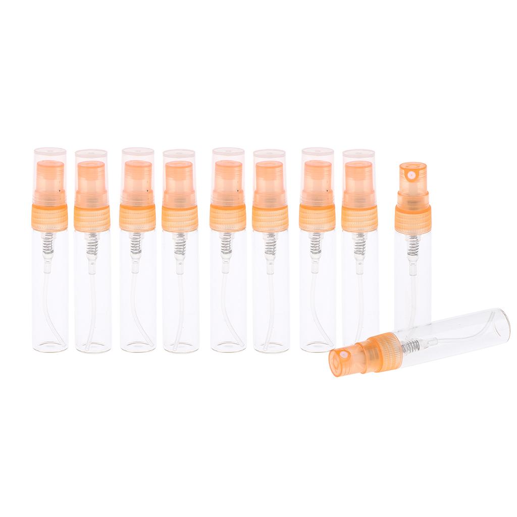 10x Empty 5/10mL Refillable Perfume Bottle Pump Spray Tube Glass Vials 5 ML