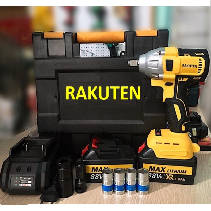 Máy siết bulong Không chổi than RAKUTEN 88V tặng đầu chuyển thành máy bắn tôn.máy bắt vít