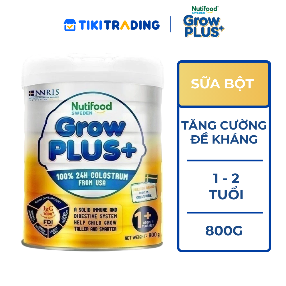 Sữa bột Nutifood GrowPLUS+ Sữa Non 1+ Lon 800g