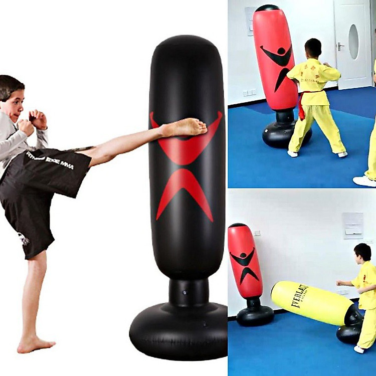 Trụ Hơi Đấm Bốc Tự Cân Bằng - Bao Cát Đấm Bốc Boxing Bơm Hơi Dành Cho Bé Người Lớn Rèn Luyện Tại Nhà Tặng Kèm Bơm Hơi
