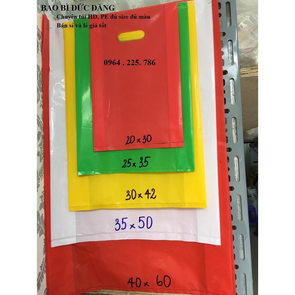 1kg túi shop đục lỗ hạt xoài các màu đựng mỹ phẩm, thời trang. Túi nilon bọc gói hàng - Màu đẹp,20x30