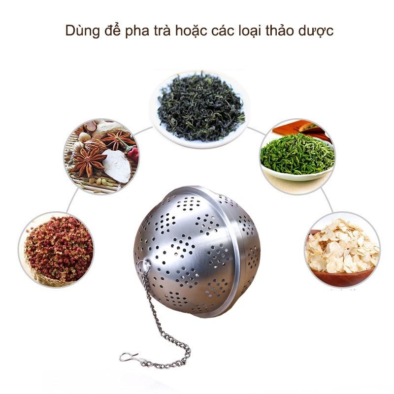 DỤNG CỤ LỌC PHA TRÀ HÌNH CẦU D94MM LÀM BẰNG INOX 304 ĐỤC LỖ (LOẠI TO)