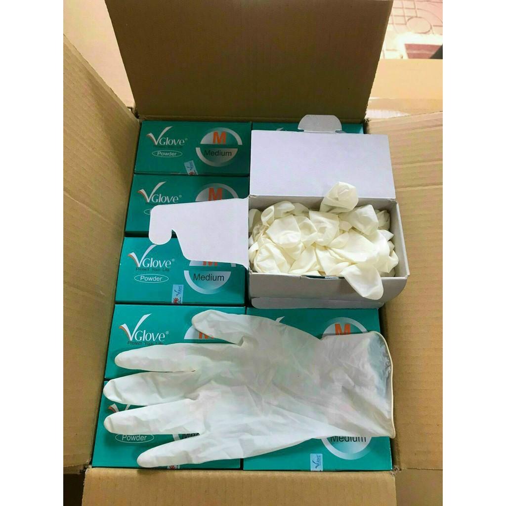 GĂNG TAY CAO SU Y TẾ VGLOVE HỘP 100 CÁI