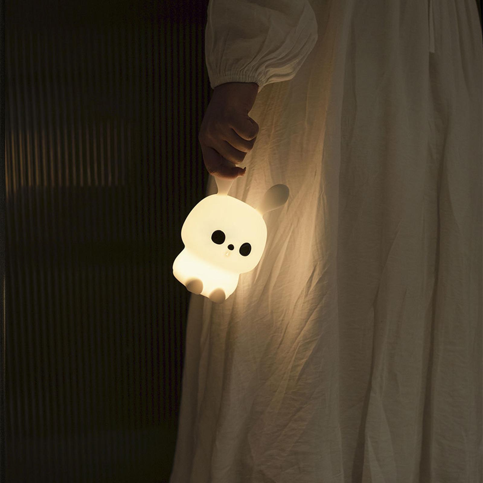 Night Light Kids Silicone Bunny Battery Powered Room Decor with Timer LED