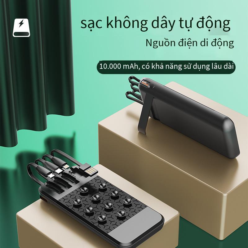 Cốc hút thuận lợi nhất đi kèm với dây sạc kho báu di động mỏng và nhẹ giá đỡ điện thoại di động dung lượng lớn sạc không dây nguồn điện di động logo tùy chỉnh