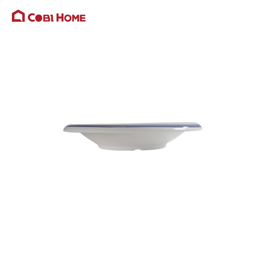 Đĩa tròn tạo kiểu ở viền và sâu lòng bằng melamine cao cấp