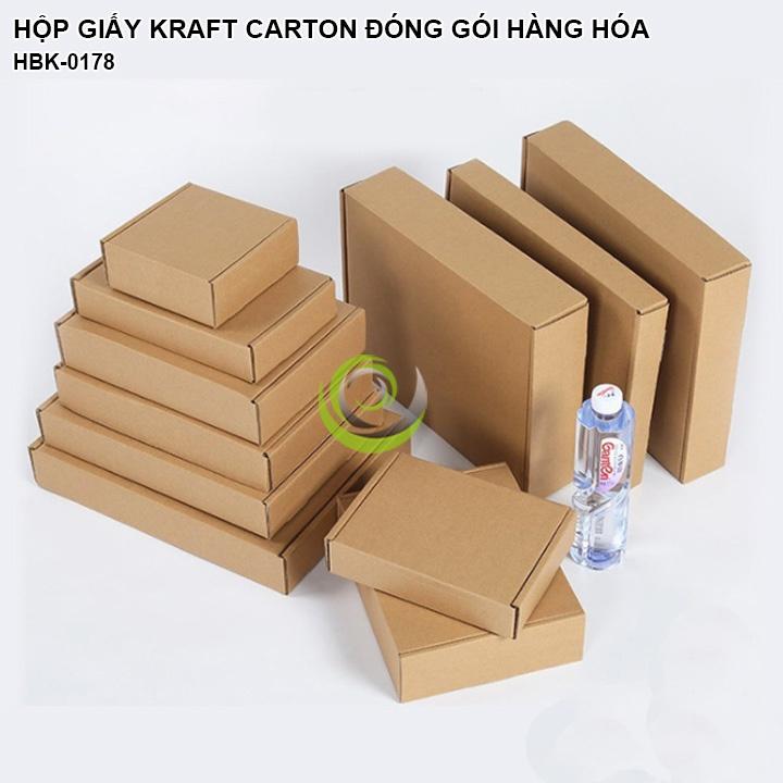 Hộp giấy CARTON nắp gài 3 lớp cao cấp - Hộp đựng quà KRAFT gói hàng tùy theo size sản phẩm