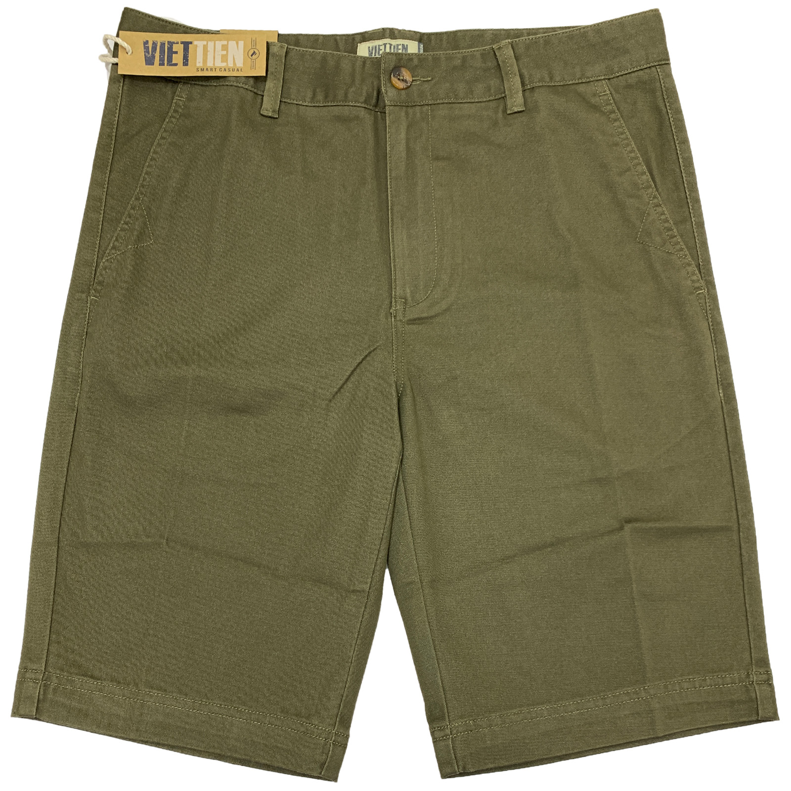 Viettien - Quần short nam kaki màu nâu 6Q8009 regular fit