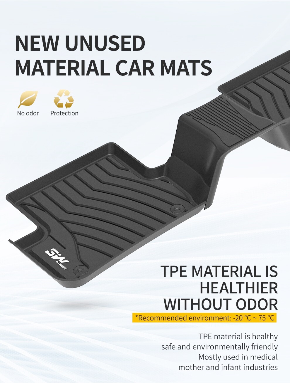 Thảm lót sàn xe ô tô Mercedes A Nhãn hiệu Macsim 3W chất liệu nhựa TPE đúc khuôn cao cấp - màu đen