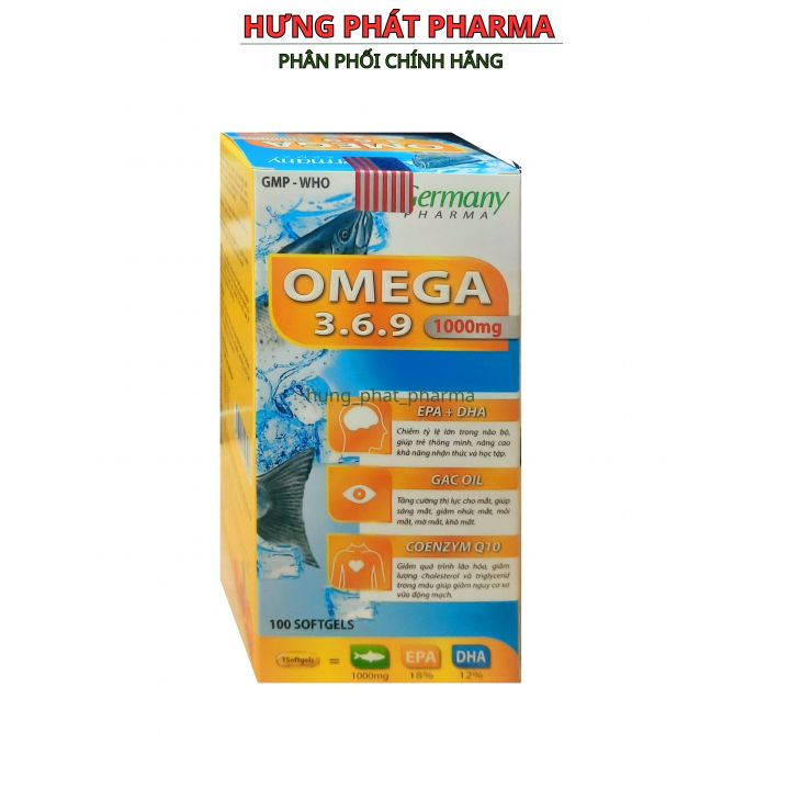 Viên dầu Cá Omega 369 1000mg tăng cường thị lực, sáng mắt, bổ não, giảm nguy cơ bệnh tim mạch – Hộp 60viên