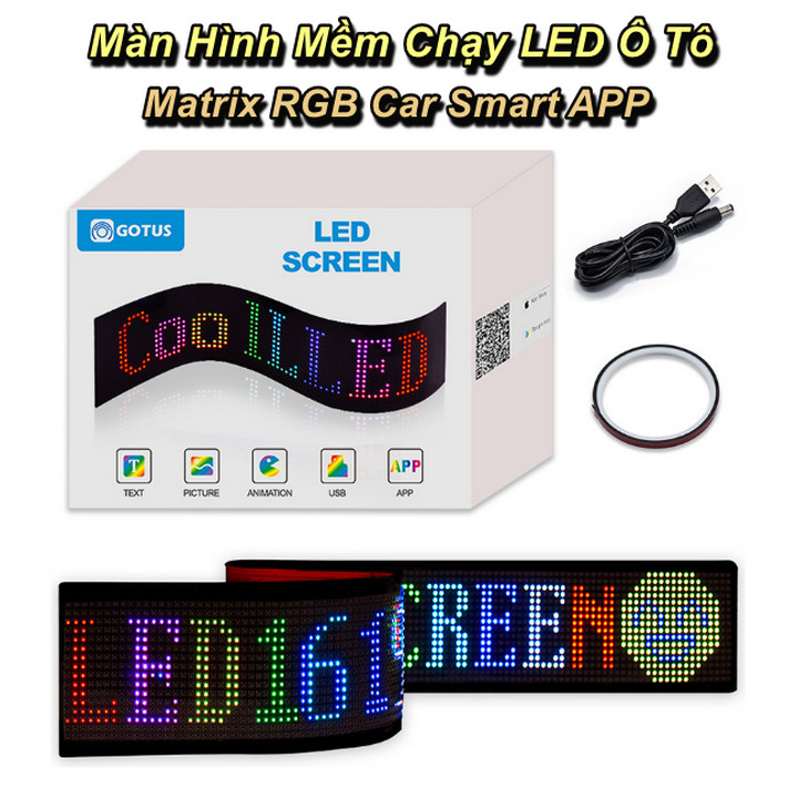 Màn Hình Chạy LED Dán Trên Kính Ô Tô Matrix RGB Car Smart APP - Home Decor Furniture