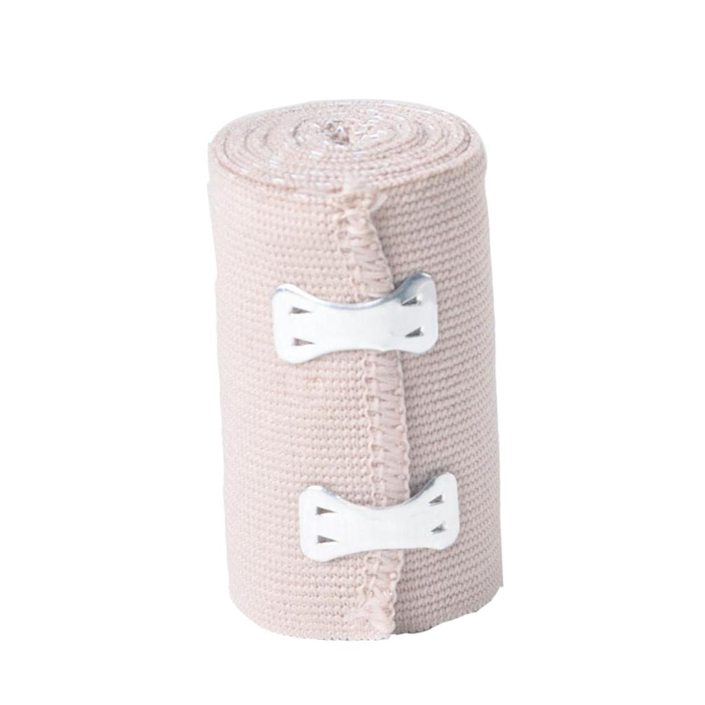 2xBreathable Cotton Elastic Compression Bandage Wrap with Hook Loop Closure 7.5 cm