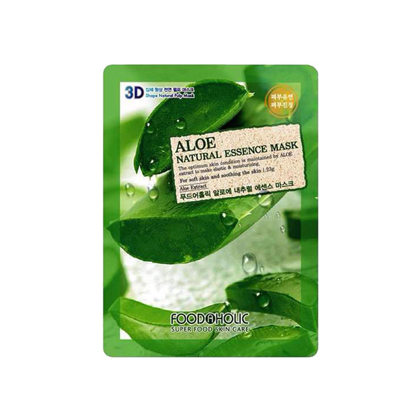 Bộ 10 Gói Mặt Nạ Giữ Ẩm Da 3D Foodaholic Aloe Natural Essence Mask 23ml x10