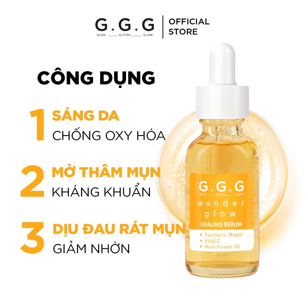 Tinh Chất HA &amp; Vitamin C Dưỡng Sáng Mờ Thâm Mụn GGG Wonder Glow Healing Serum 30ml