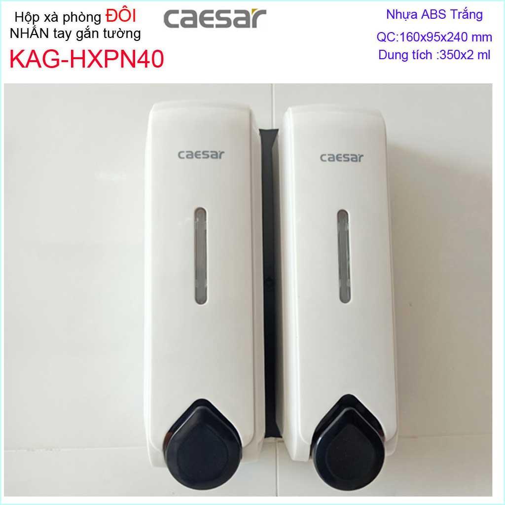 Hộp đựng xà phòng Caesar  KAG-HXPN40-Trắng-White, hộp nhấn xà phòng đựng sữa tắm, dầu gội đầu