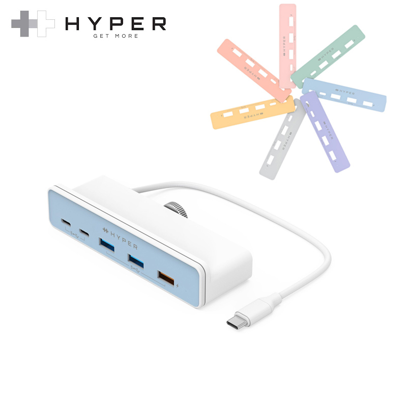 Cổng chuyển chuyên dụng dành cho iMac 24″ HYPERDRIVE 5 in 1 USB-C HUB - HD34A6 kèm 7 miếng dán theo màu iMac 24&quot; - Hàng Chính Hãng