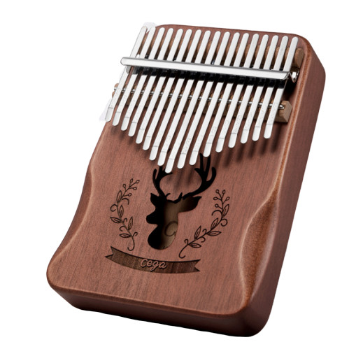 Đàn kalimba 17 phím gỗ nguyên khối Mahogany Cega -IM170153 họa tiết chú nai Tặng búa chỉnh âm , stick màu, khăn lau đàn và bông tắm xơ mướp PROVK399