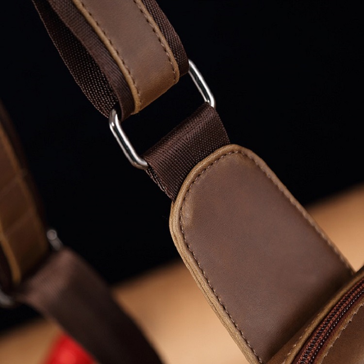 Túi Nam Đeo Chéo Bao Tử Da Bò Sáp BT02 Trẻ Chung Nhiều Ngăn Tiện Lợi