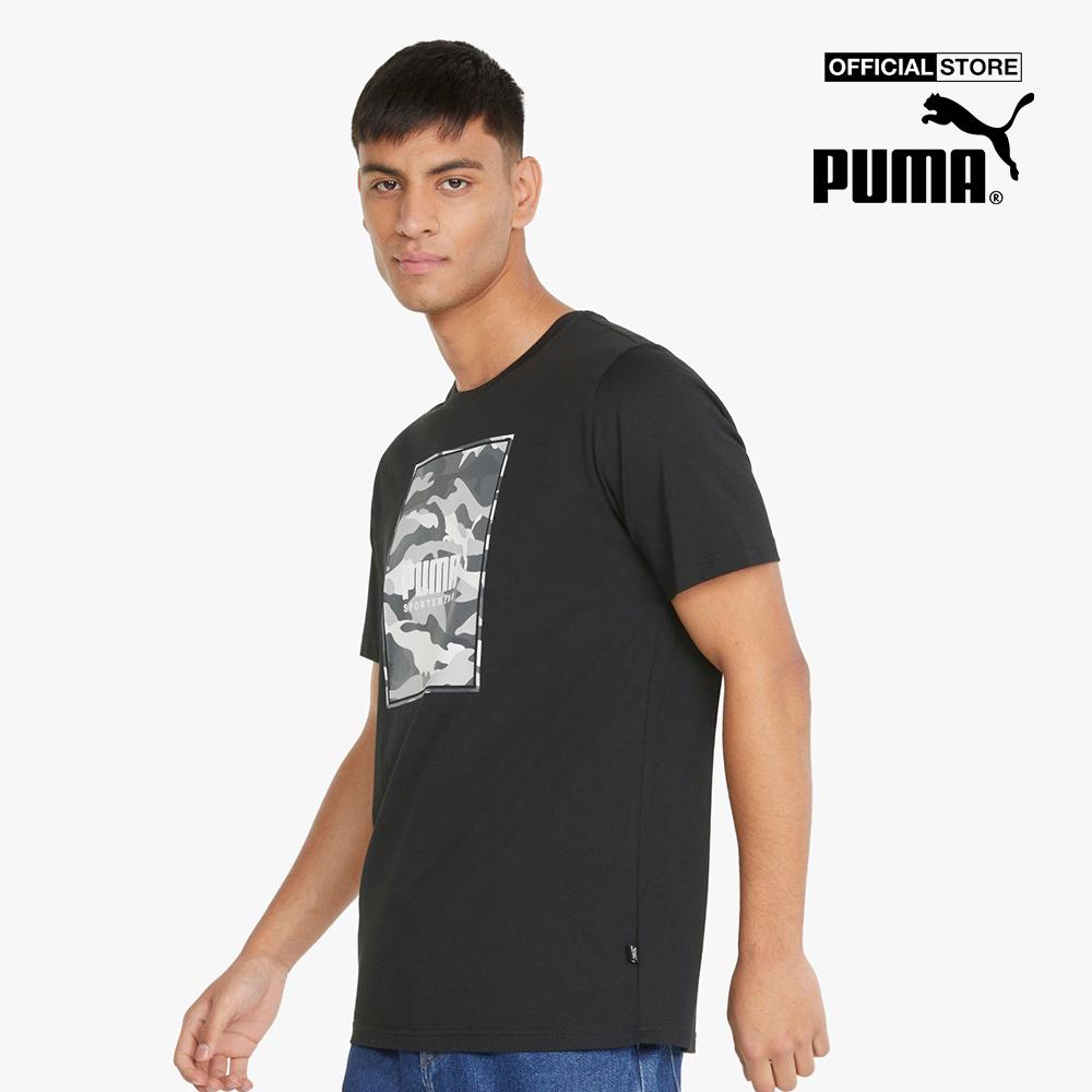 PUMA - Áo thun thể thao nam ngắn tay Box Logo Camo 849085
