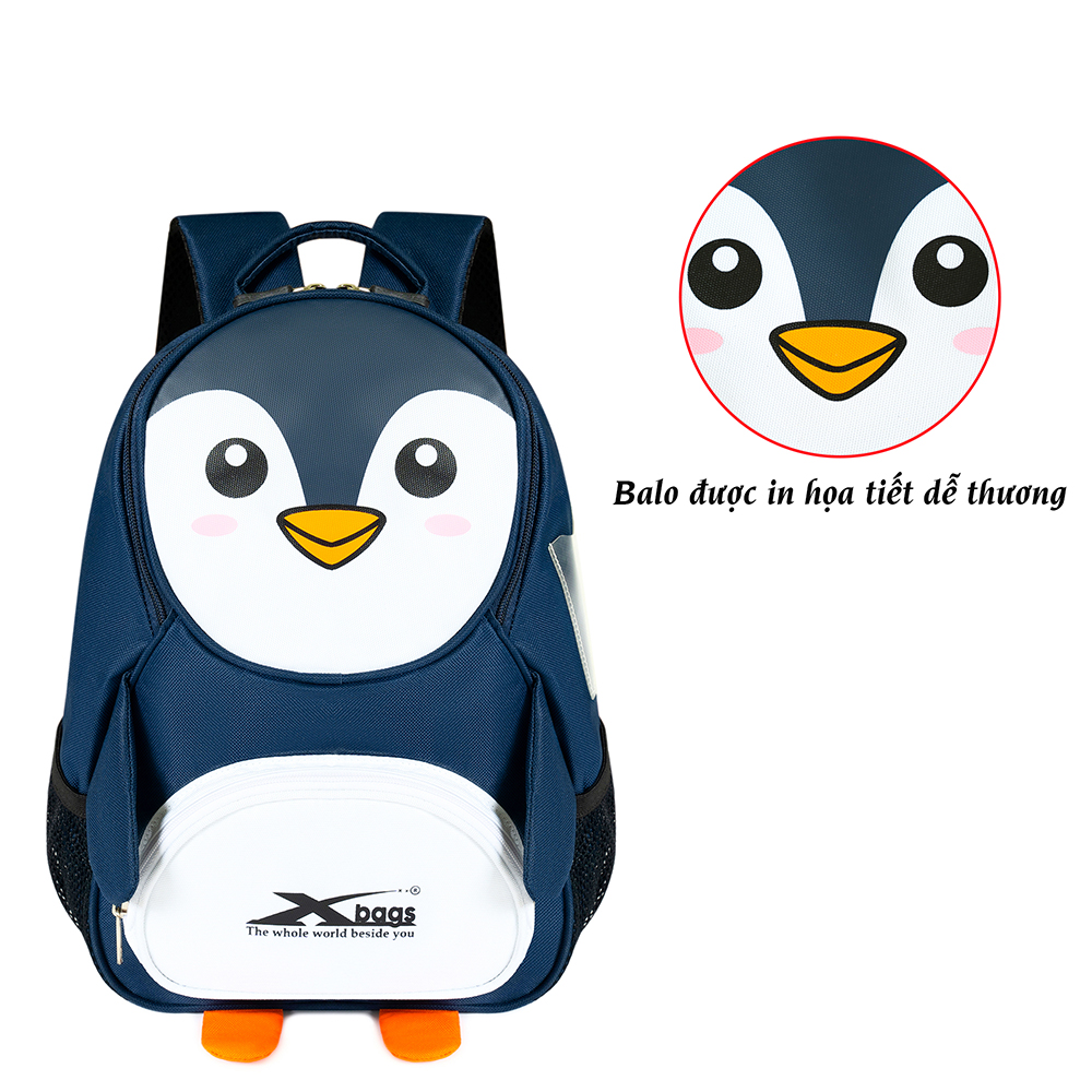 Balo mầm non Xbags Penguin Xb 3019 họa tiết đang yêu cho bé