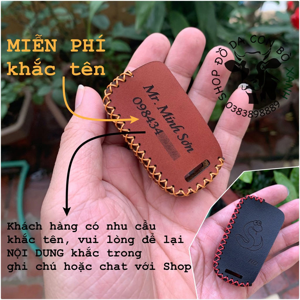 Bao Da dành cho chìa Khoá Kia Morning, Caren, Forte, Sorento, Rio, Sportage handmade Da Thật 001