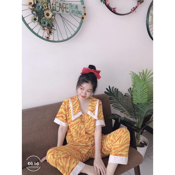 FREE SHIP Đồ bộ tiểu thư tay ngắn mặc nhà, đồ bộ dài có túi áo mặc nhà ảnh thật