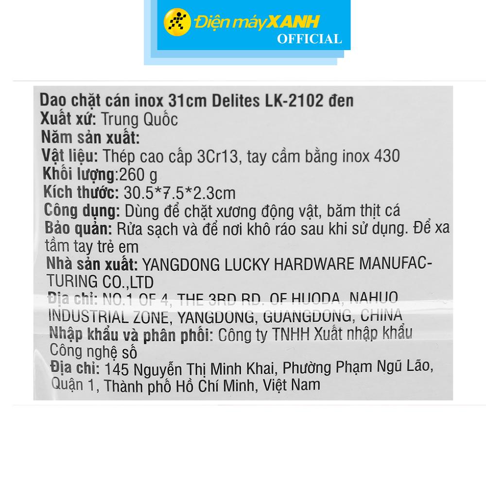 Dao chặt inox Delites LK-2102 - Hàng Chính Hãng
