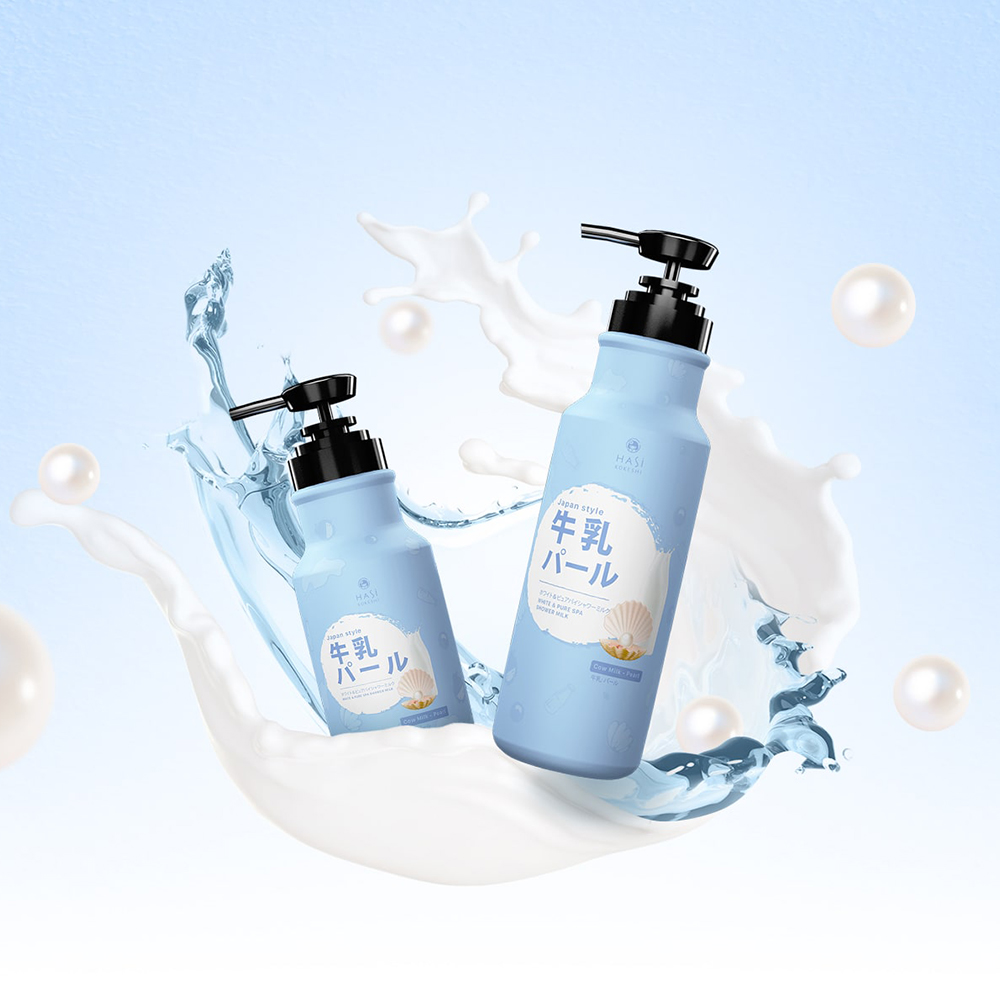 Hộp Sữa tắm Spa HASI KOKESHI Dưỡng Ẩm và Trắng Da 600ml Kèm Bông Tắm. Tặng Gel Móc Khóa 30ml