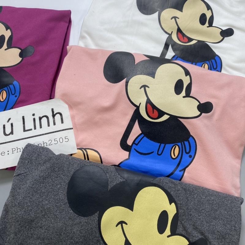 MS011 Áo thun unisex mickey, áo thun cổ tròn cotton hè mát