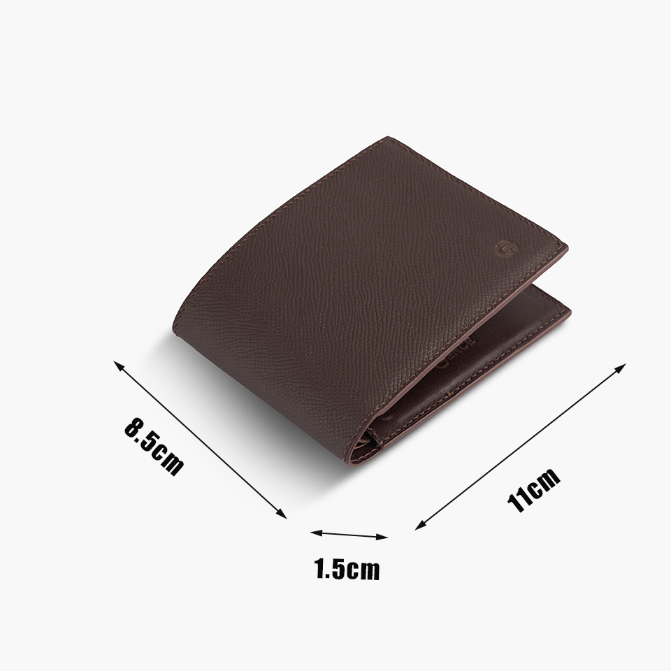 Ví Nam, Bóp Nam Thời Trang Da Bò EPSOM Cao Cấp Gence HM06 Màu Nâu