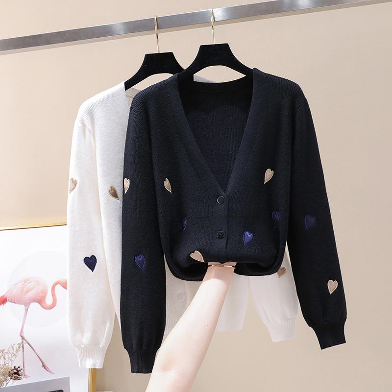 Women Knitted Cardigan Coat Jacket Button Front Deep V Neck Long Sleeves Ribbed Trim Autumn Spring Sweater Knitting Coat